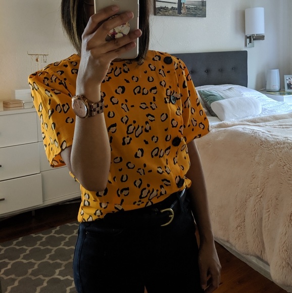 Topshop Tops - Topshop orange leopard print blouse